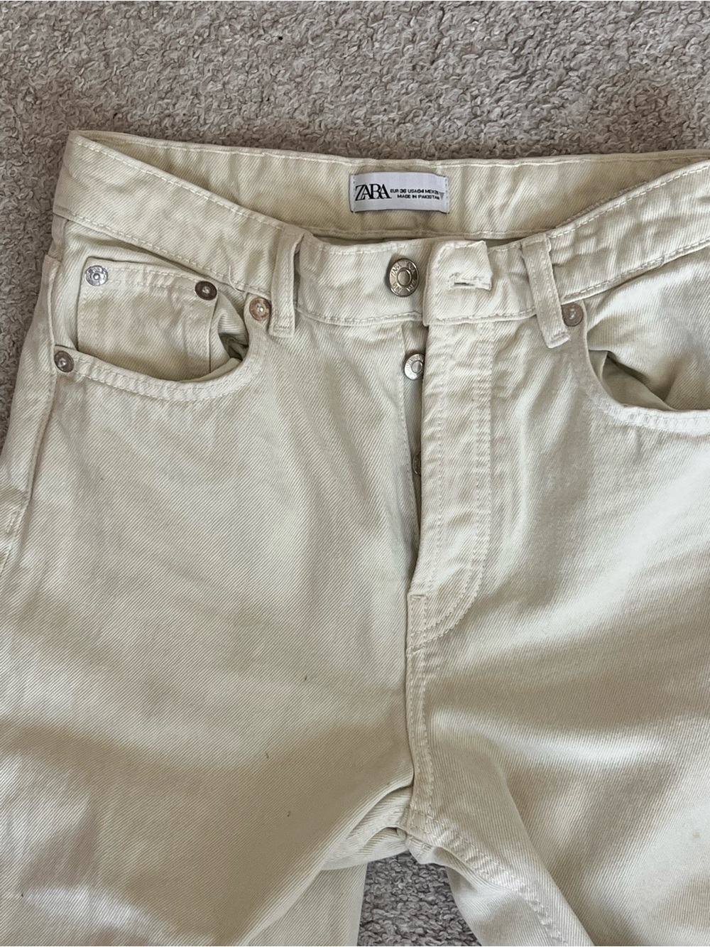 ZARA Light Green Slim Straight Jeans